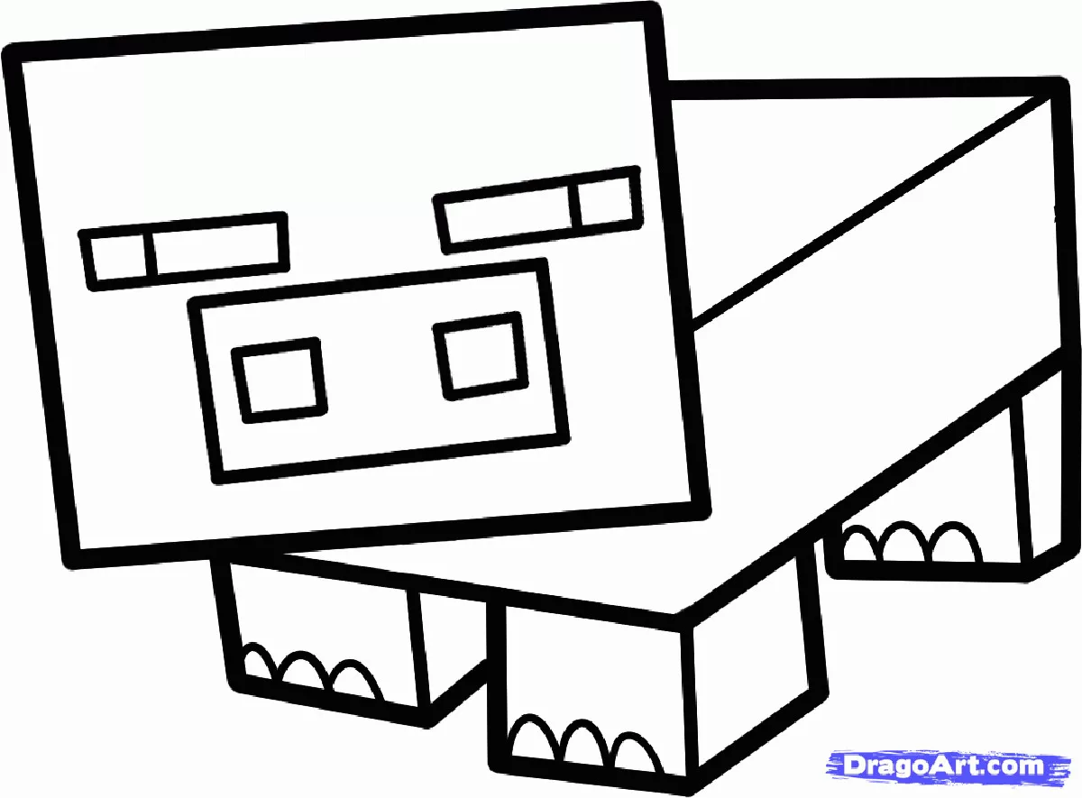 Minecraft Coloriage zum kostenlosen Ausdrucken (Ausmalbild zum Ausdrucken und Ausmalen für Kinder)