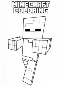 Minecraft Coloriage zum Ausdrucken für Kinder (Ausmalbild)