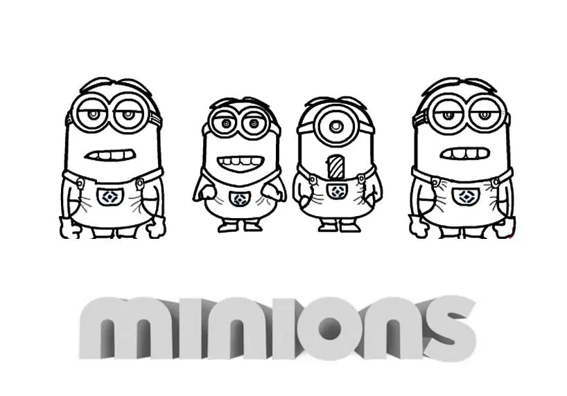 Ausmalbilder von Minions zum Ausmalen für Kinder