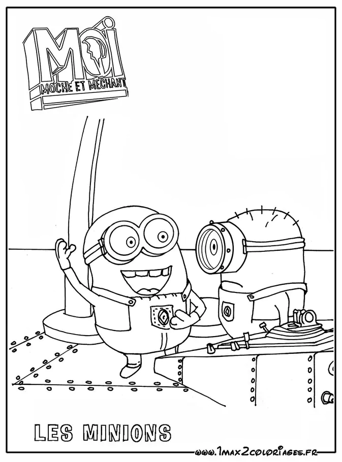 Die Minions, die wahren Stars von Ich - Einfach unverbesserlich (Ausmalbild zum Ausdrucken und Ausmalen für Kinder)