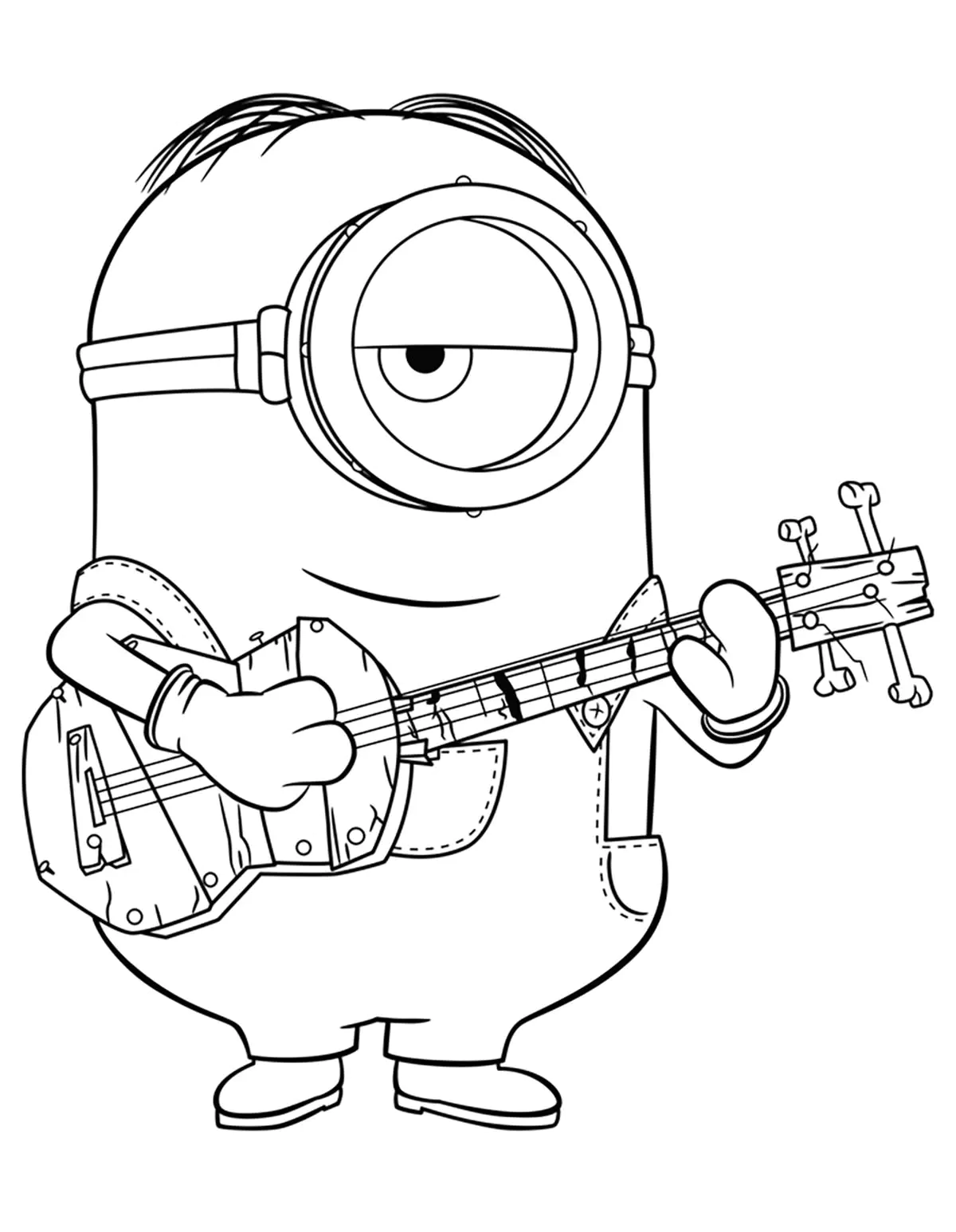Minions Coloriage zum Ausdrucken (Ausmalbild zum Ausdrucken und Ausmalen für Kinder)