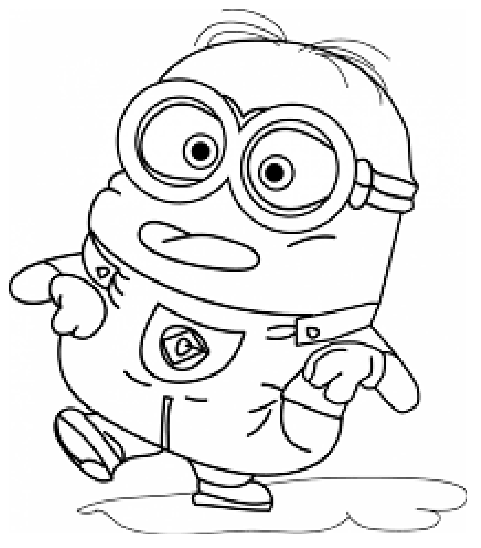 Lustiges Ausmalbild von Minions zum Ausdrucken und Ausmalen