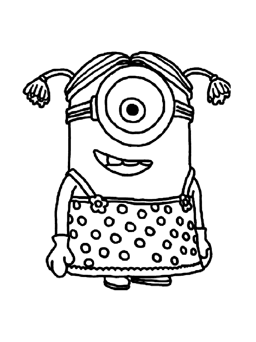 Ausmalbilder von Minions zum Ausmalen für Kinder