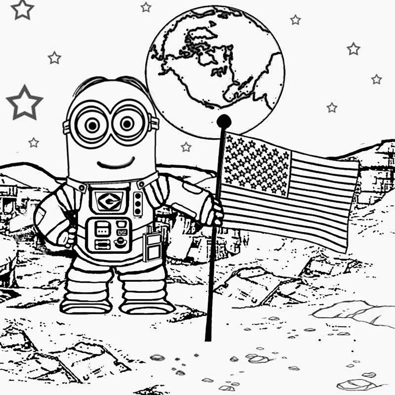 Ausmalbilder von Minions zum Ausmalen für Kinder
