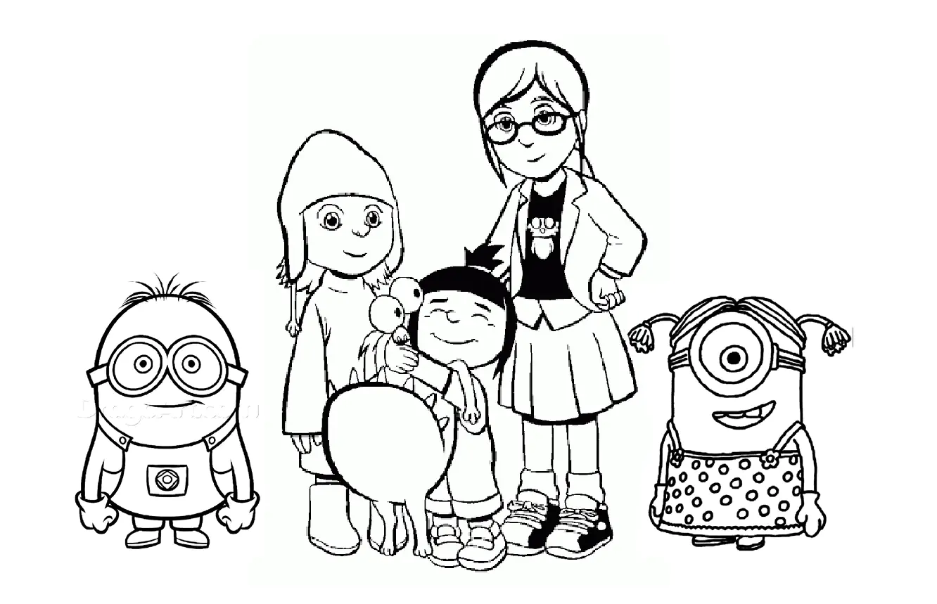Ausmalbilder von Minions zum Ausmalen für Kinder