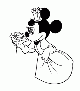 Minnie, die Prinzessin (Ausmalbild von Minnie Maus)