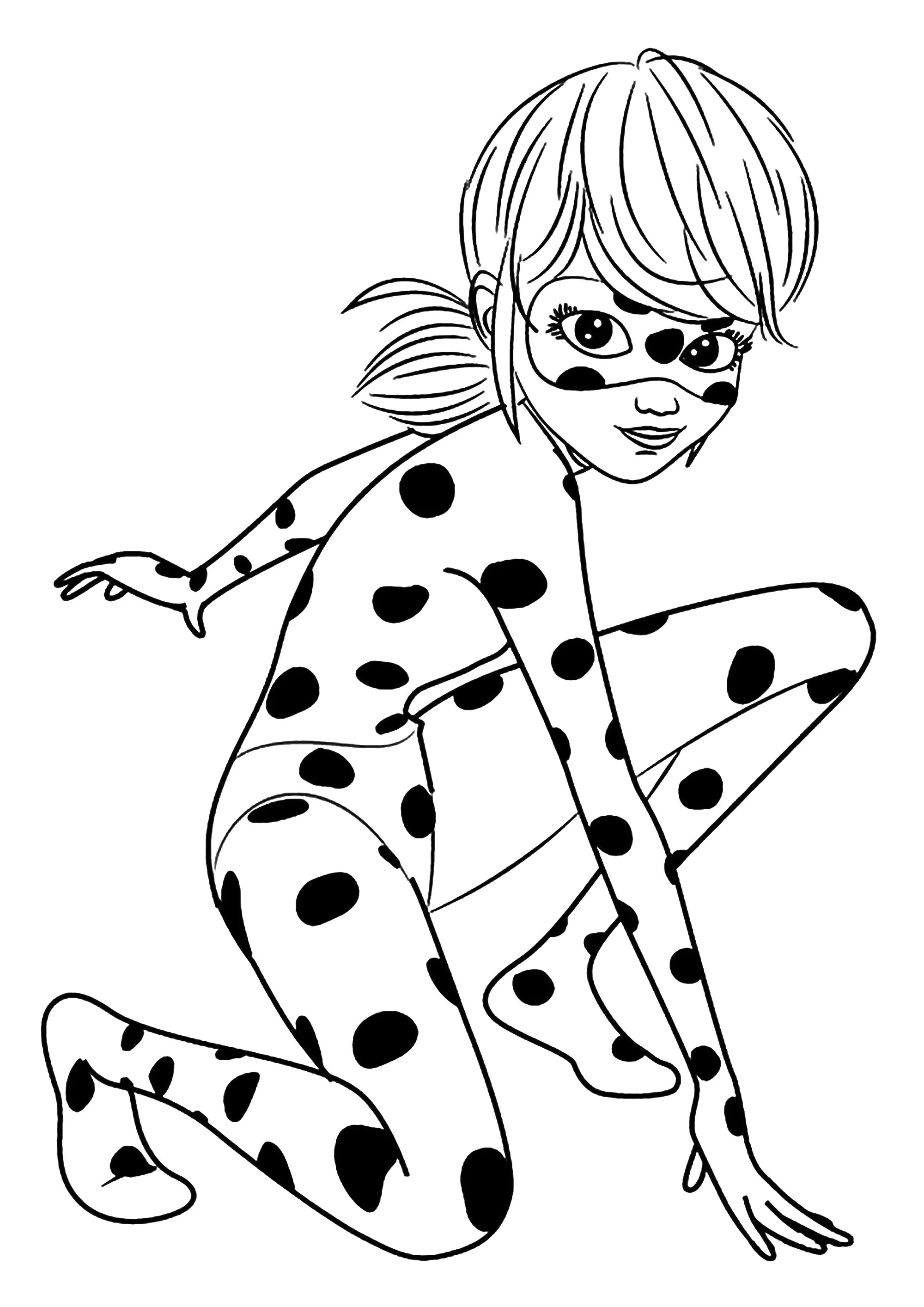 Miraculous / Lady bug: Ausmalbilder für Kinder (Ausmalbild von Miraculous Ladybug zum Ausdrucken und Ausmalen für Kinder)