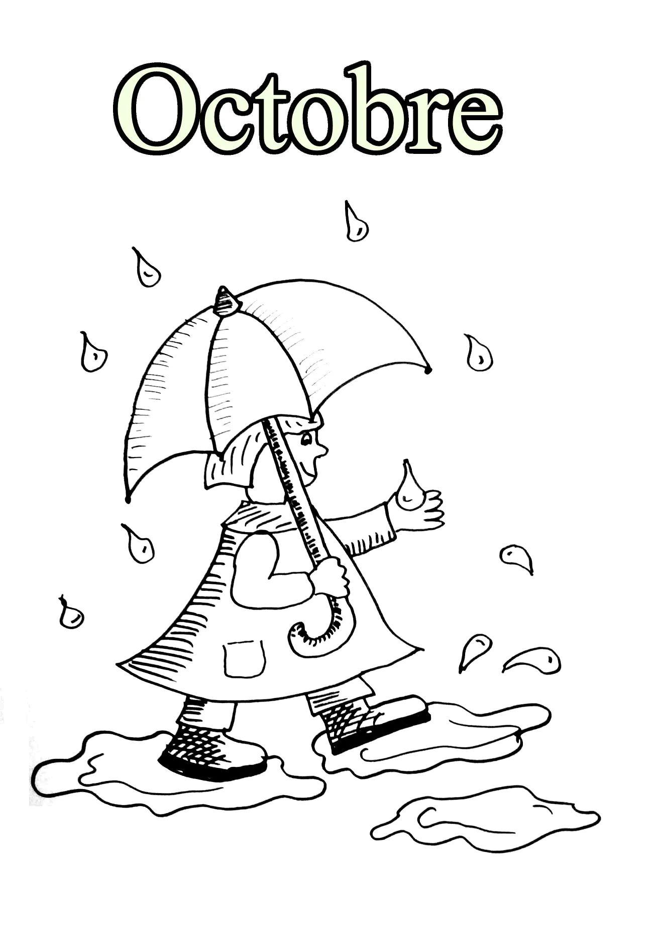 10. Oktober (Ausmalbild von Monate zum Ausdrucken und Ausmalen für Kinder)