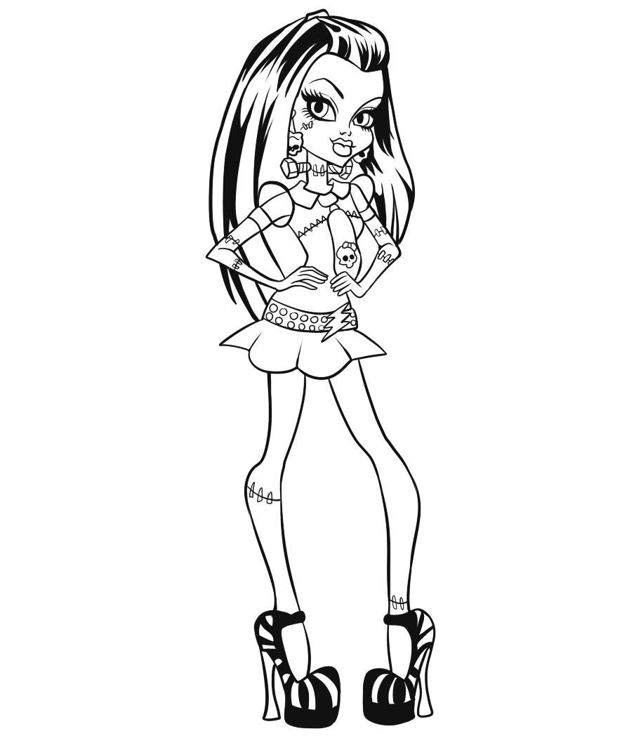 Kostenlose Malvorlage für Kinder mit Monster High zum Ausdrucken