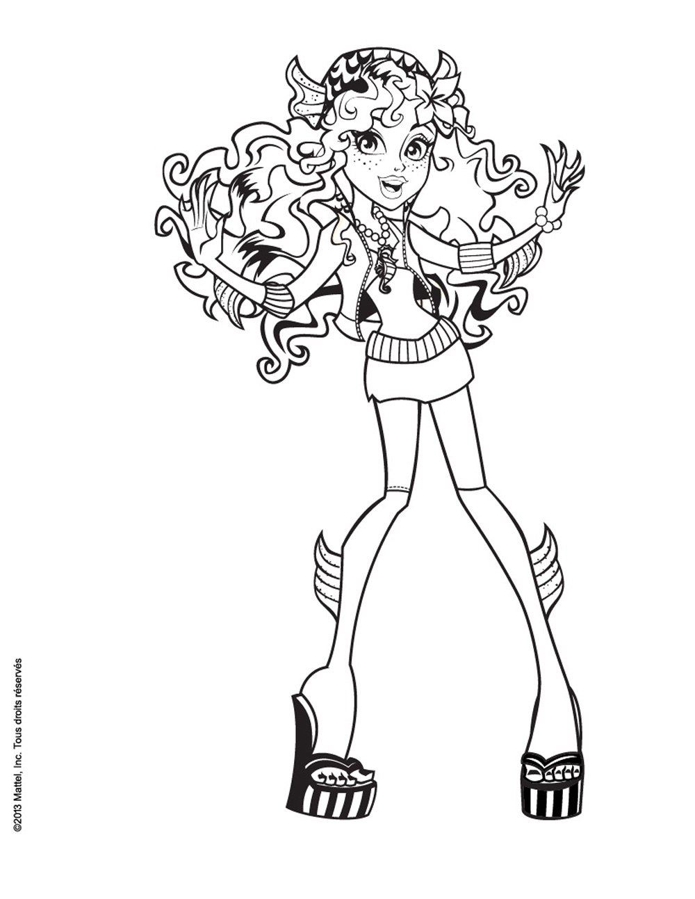 Lagoona Blue (Ausmalbild von Monster High zum Ausdrucken und Ausmalen für Kinder)