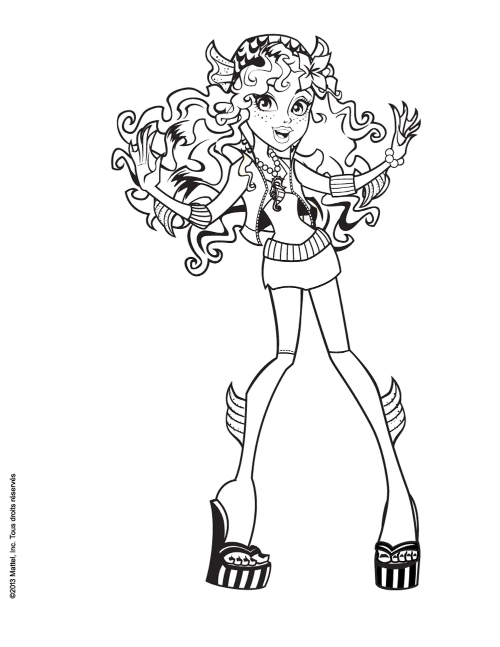 Lagoona Blue (Ausmalbild von Monster High zum Ausdrucken und Ausmalen für Kinder)