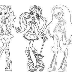 Ausmalbilder von Monster High zum Ausdrucken und Ausmalen für Kinder