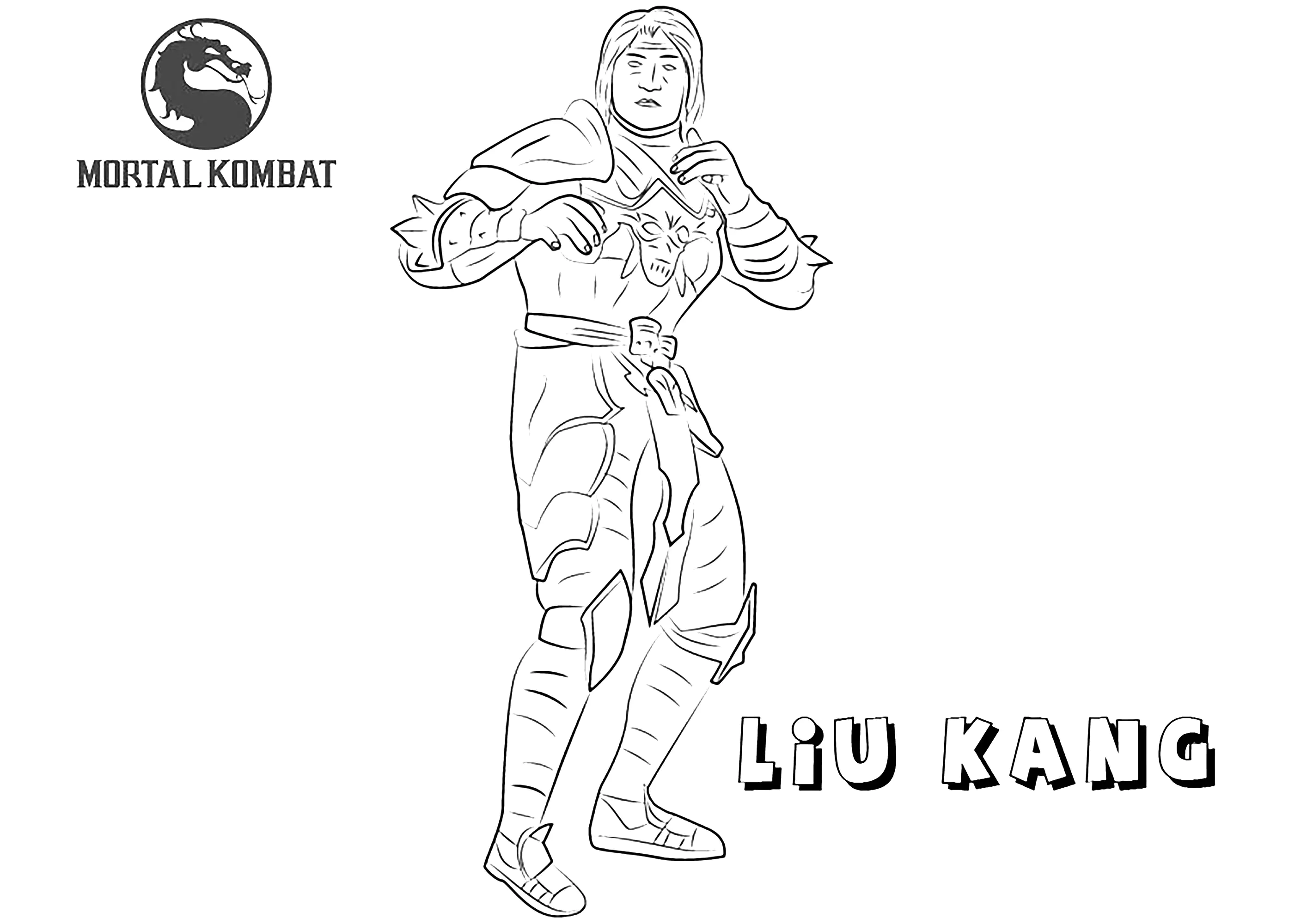Kostenlose Ausmalbilder für Kinder von mortal-kombat (Ausmalbild von Mortal Kombat zum Ausdrucken und Ausmalen für Kinder)