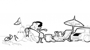 Bild von Mr. Bean zum Herunterladen und Ausmalen