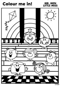 Das Ausmalen von Herr und Frau: das Schloss. (Ausmalbild von Mr. Men und Little Miss)