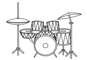 Das Färben einer Batterie (Ausmalbild von Musikinstrumente)