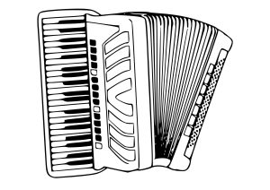 Akkordeon (Ausmalbild von Musikinstrumente)