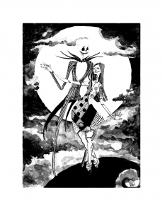 Ausmalbilder von Mr. Jacks seltsame Weihnachten zum kostenlosen Ausdrucken (Ausmalbild von Nightmare Before Christmas)