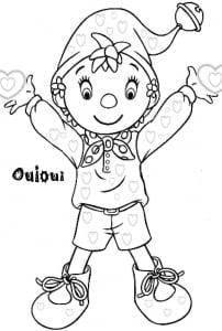 Kostenloser Download und Ausmalen von Oui-Oui-Zeichnungen. (Ausmalbild von Noddy)