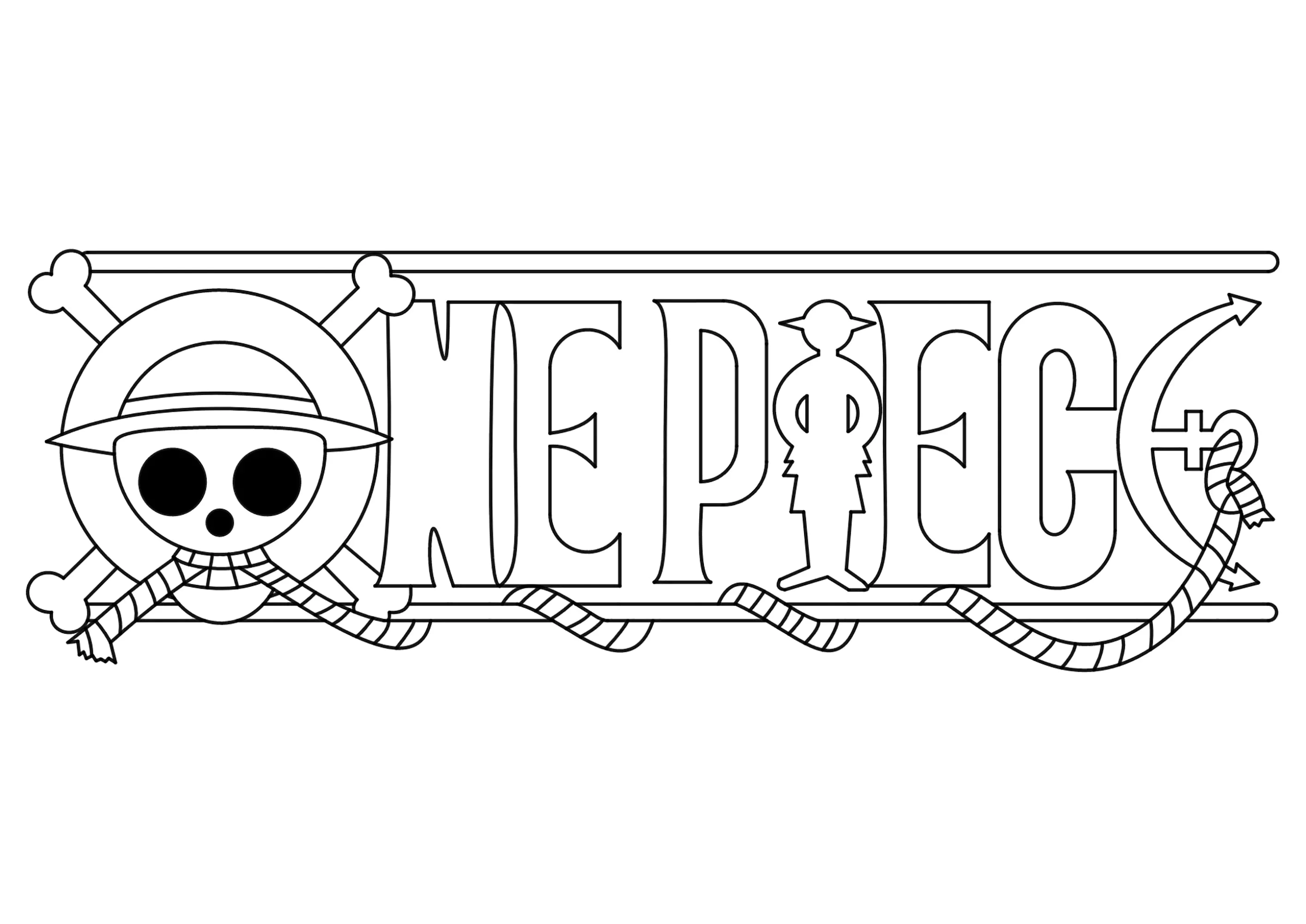 One Piece-Logo zum Ausmalen