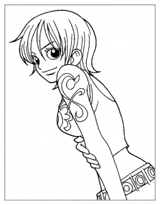Hübsche Heldin aus One Piece (Ausmalbild)