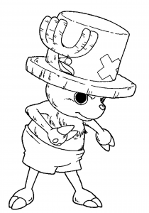 Tony Tony Chopper und sein großer Hut (Ausmalbild von One Piece)