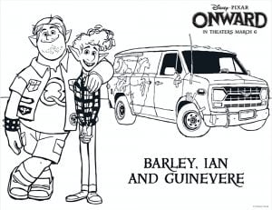 Ian, Guinevere und Gerste. (Ausmalbild von Onward)
