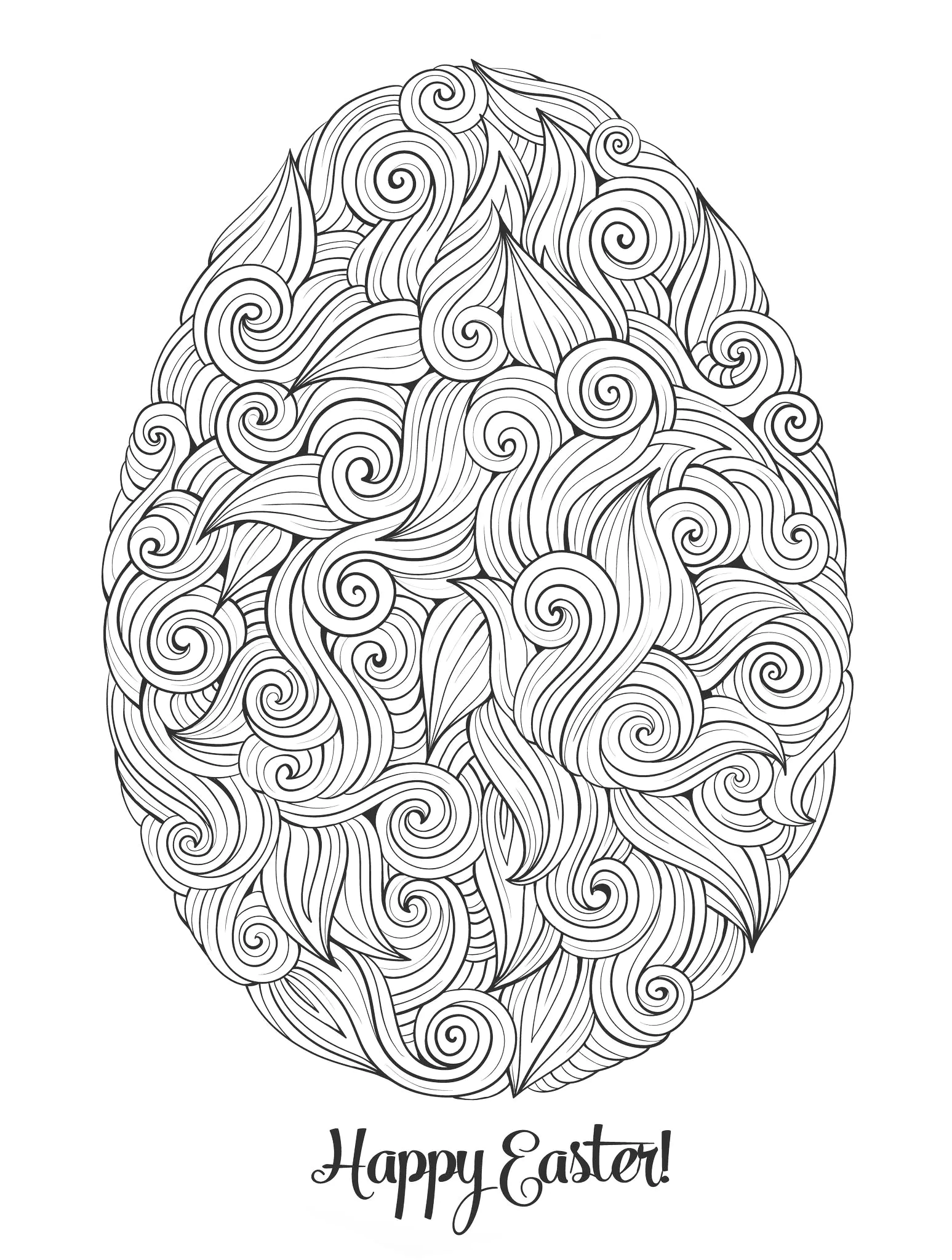 Osterei Doodle (Ausmalbild von Ostern zum Ausdrucken und Ausmalen für Kinder)