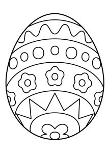 Osterei mit einfachen Mustern (Ausmalbild von Ostern)