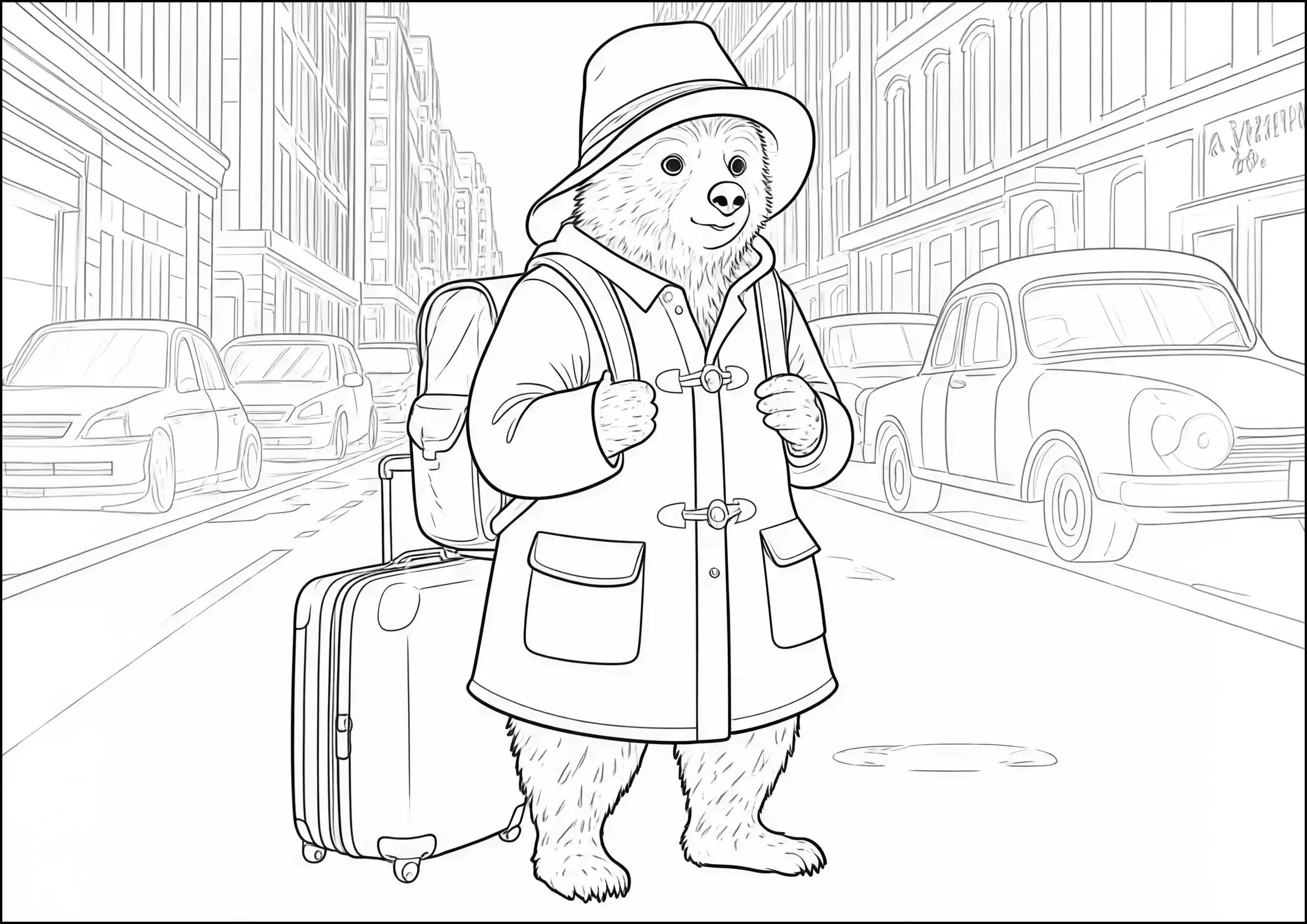 Kostenlose Ausmalbilder von paddington-bär für Kinder (Ausmalbild zum Ausdrucken und Ausmalen für Kinder)