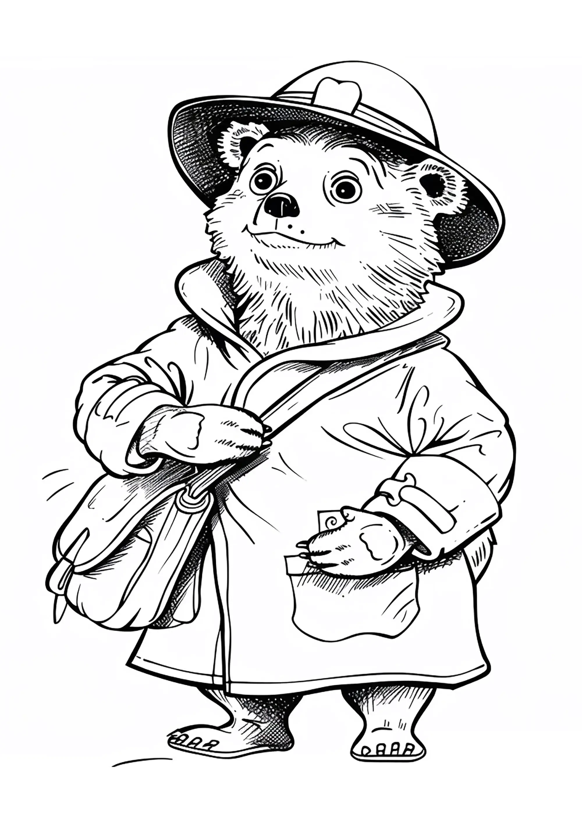 Ausmalbilder von paddington-bär zum Ausdrucken (Ausmalbild zum Ausdrucken und Ausmalen für Kinder)