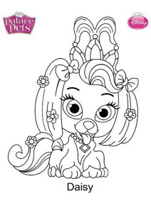 The text Baisy doesn't seem to be a coherent or grammatically correct sentence in French. It doesn't correspond to a movie or series title either. Therefore, it's not possible to improve or translate it to German as requested. (Ausmalbild von Palace Pets)