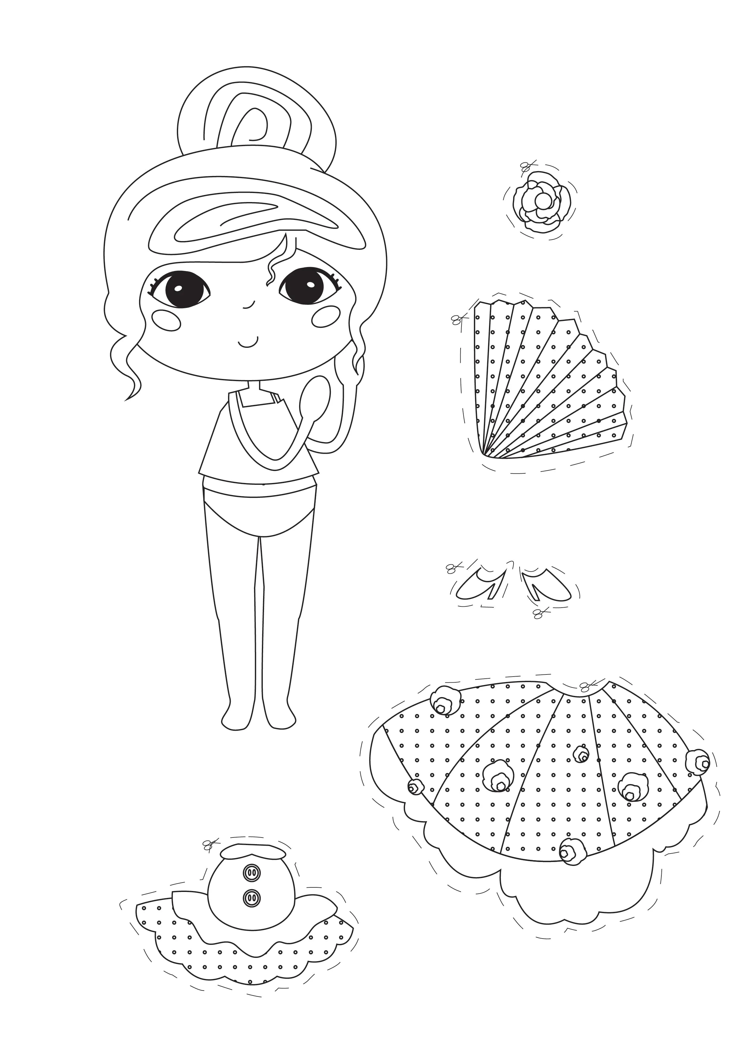 Papierpuppen im Bohème-Stil (Ausmalbild zum Ausdrucken und Ausmalen für Kinder)