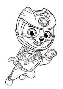 Einfaches Ausmalbild Pat Patrouille - Super Welpen (Ausmalbild von Paw Patrol: Die Mighty Pups)