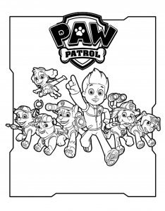 Paw Patrol Bild zum Herunterladen und Ausmalen