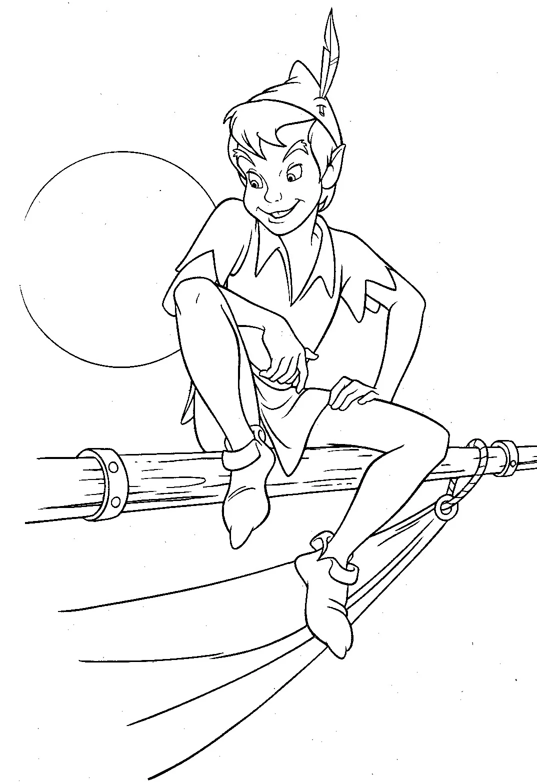 Ausmalbilder von Peter Pan zum Ausmalen für Kinder