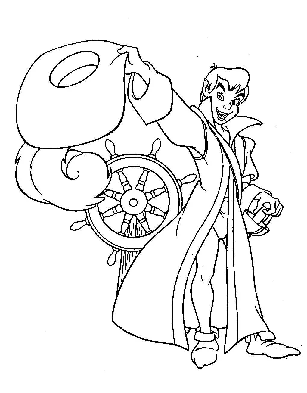 Peter Pan Coloriage zum Herunterladen (Ausmalbild zum Ausdrucken und Ausmalen für Kinder)