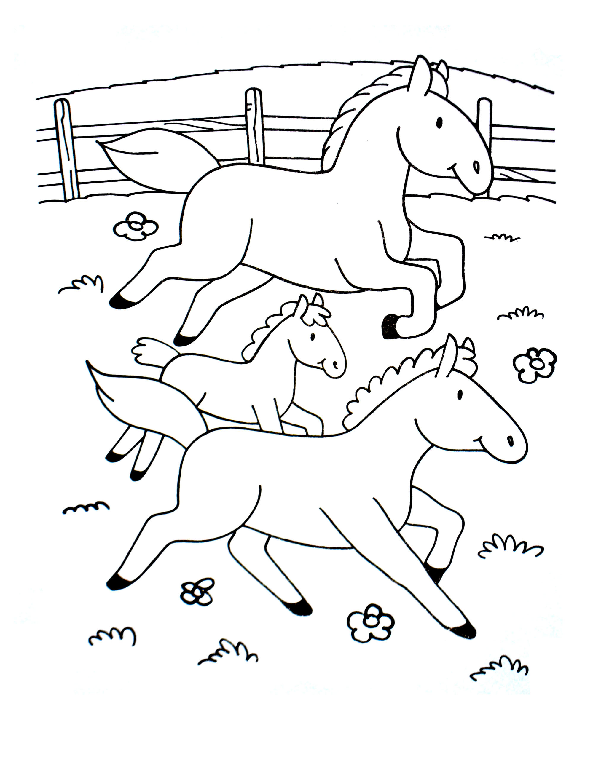 Ausmalbilder Pferde zum Ausdrucken für Kinder (Ausmalbild zum Ausdrucken und Ausmalen für Kinder)