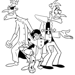 Ausmalbilder von Phineas und Ferb zum Ausdrucken und Ausmalen für Kinder
