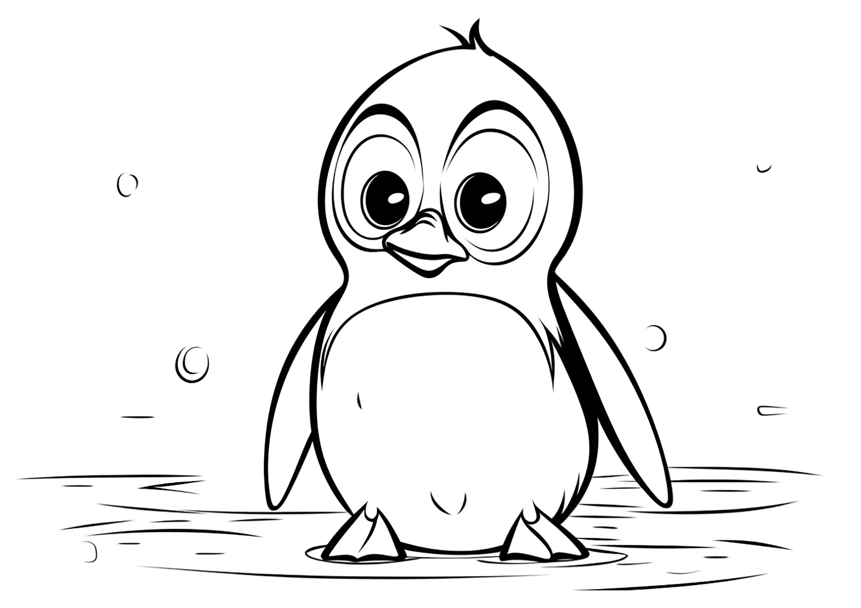 Kleiner Pinguin (Ausmalbild von Pinguine zum Ausdrucken und Ausmalen für Kinder)