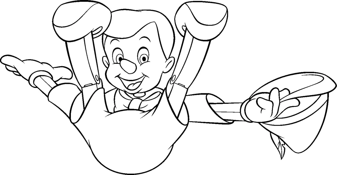 Kostenlose Pinocchio-Zeichnung zum Herunterladen und Ausmalen