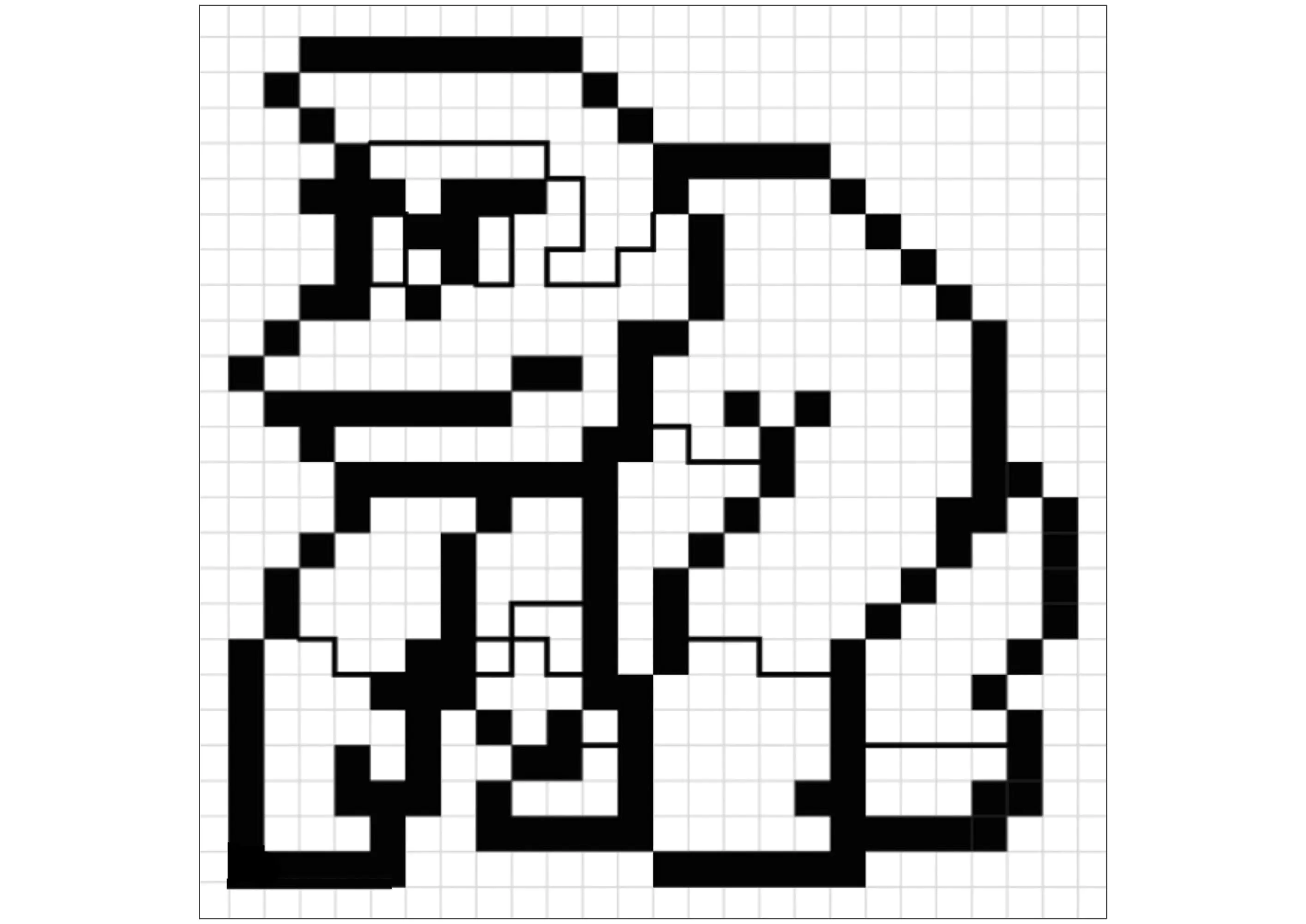 Donkey Kong (Ausmalbild von Pixel Art zum Ausdrucken und Ausmalen für Kinder)