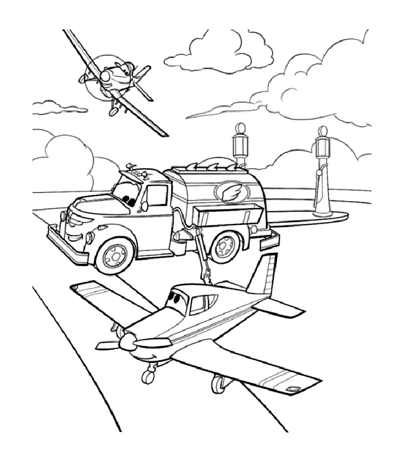 Planes (Disney) Ausmalbilder zum Herunterladen (Ausmalbild zum Ausdrucken und Ausmalen für Kinder)