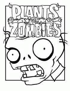 Plants vs. Zombie Coloriage zum kostenlosen Ausdrucken (Ausmalbild)