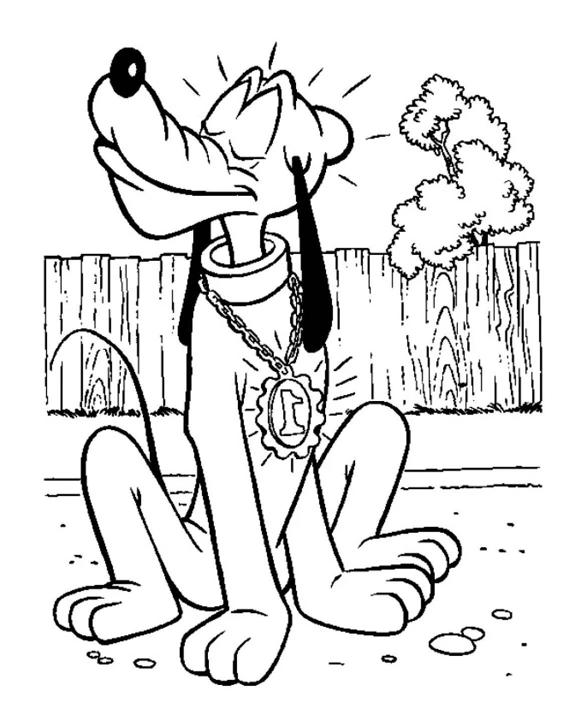 Pluto Coloriage zum Herunterladen (Ausmalbild zum Ausdrucken und Ausmalen für Kinder)