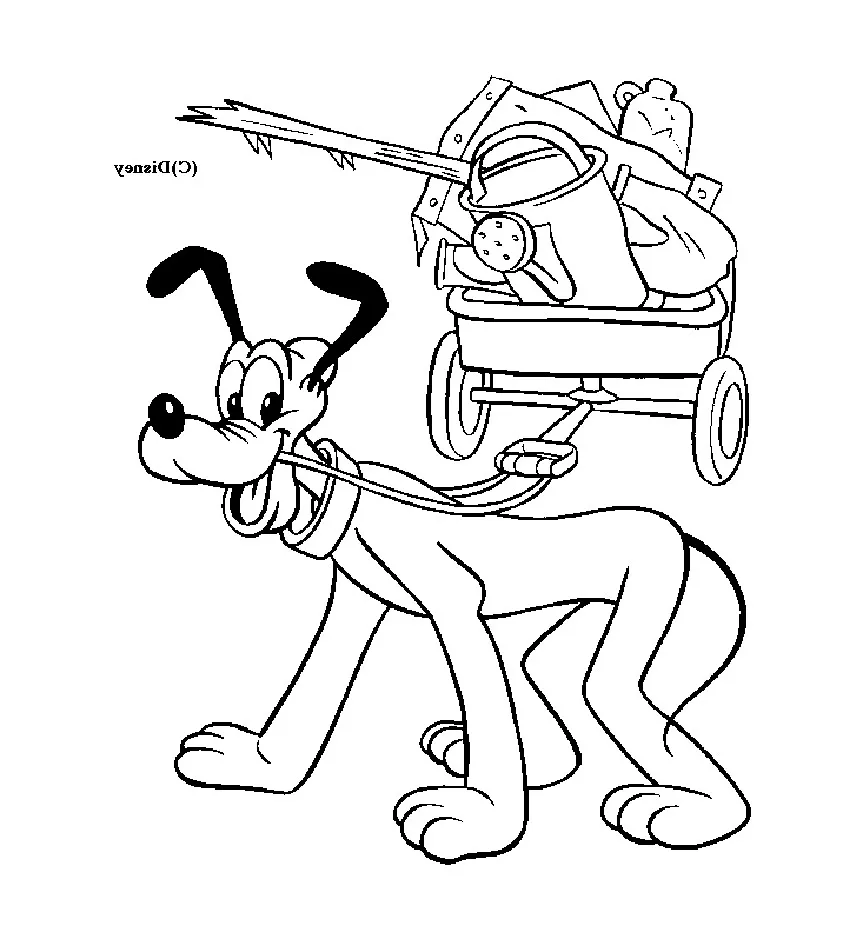 Pluto Coloriage zum kostenlosen Ausdrucken (Ausmalbild zum Ausdrucken und Ausmalen für Kinder)