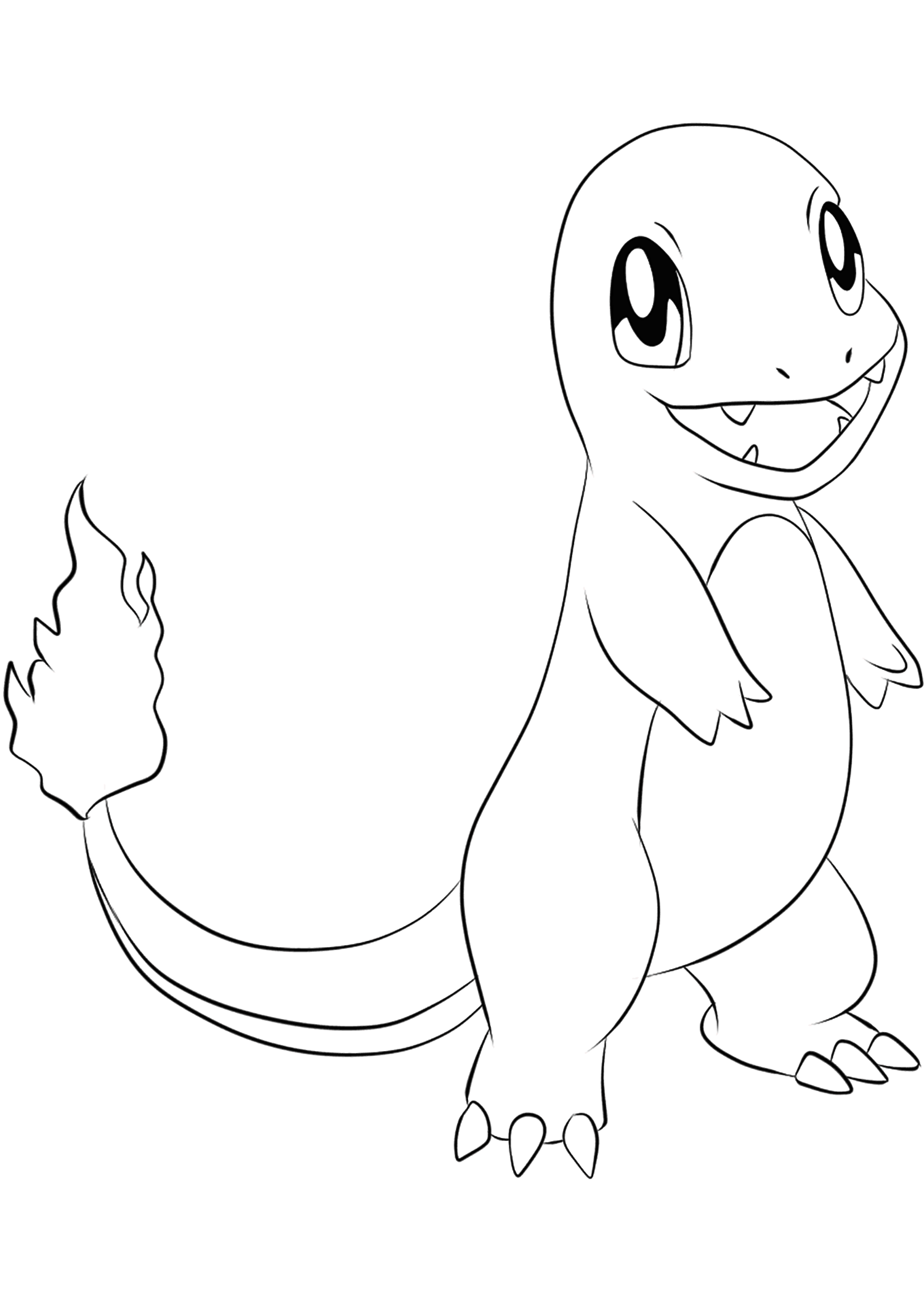 <b>Salamèche</b> (Nr. 04) : Pokémon der Generation I (Ausmalbild von Superhelden Ausmalbilder zum Ausdrucken und Ausmalen für Kinder)