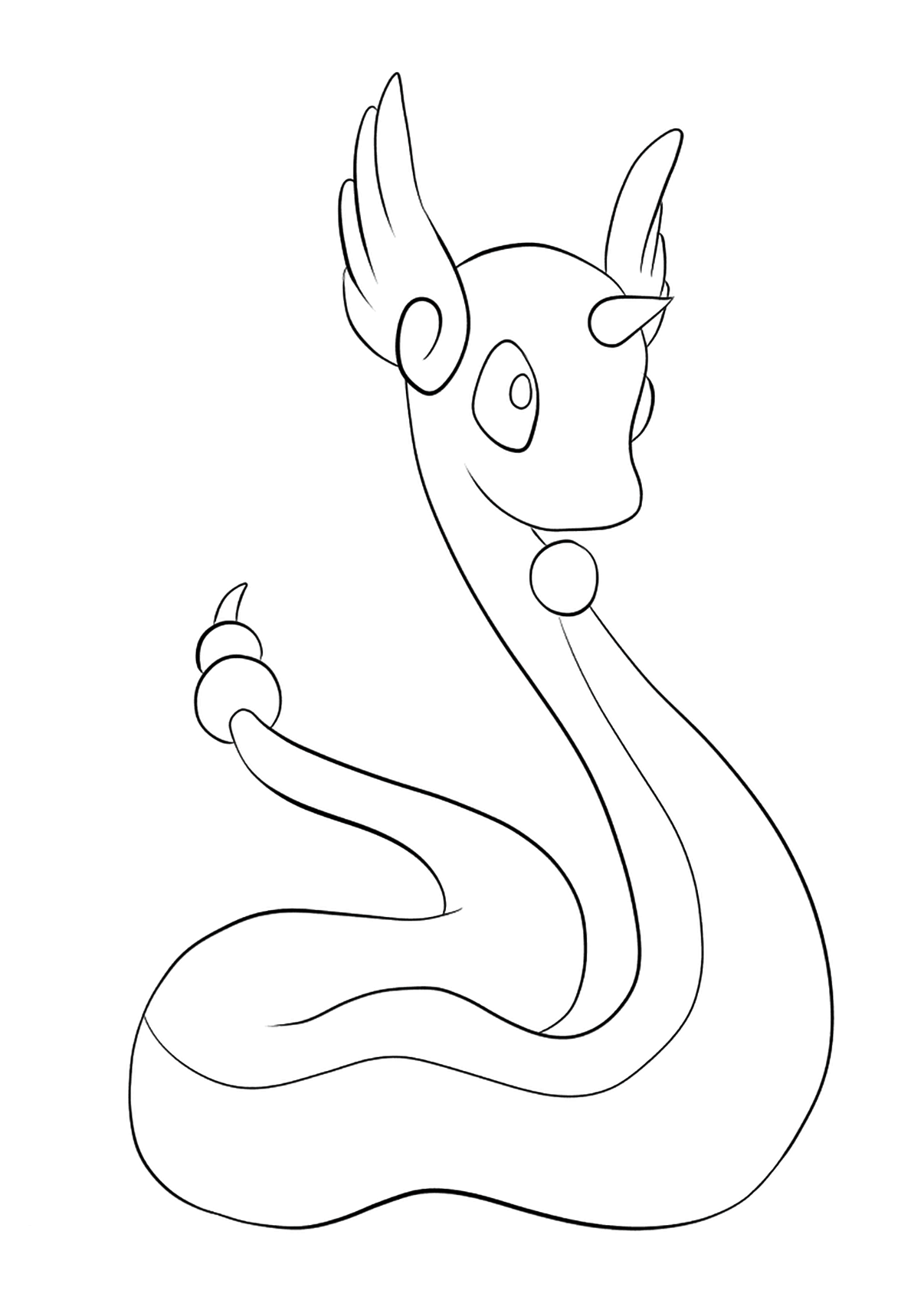 <b>Draco</b> (Nr. 148) : Pokémon der Generation I (Ausmalbild von Superhelden Ausmalbilder zum Ausdrucken und Ausmalen für Kinder)