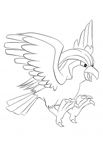 <b>Roucarnage</b> (Nr. 18) : Pokémon der Generation I (Ausmalbild)