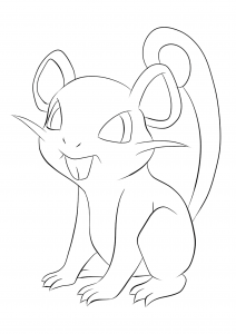 <b>Rattata</b> (Nr. 19) : Pokémon der Generation I (Ausmalbild)